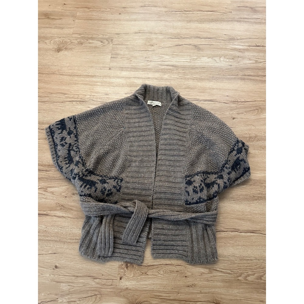 Lineamaglia Italy Alpaca Wool Blend Belted Cardigan Sweater Women S Brown Boho
